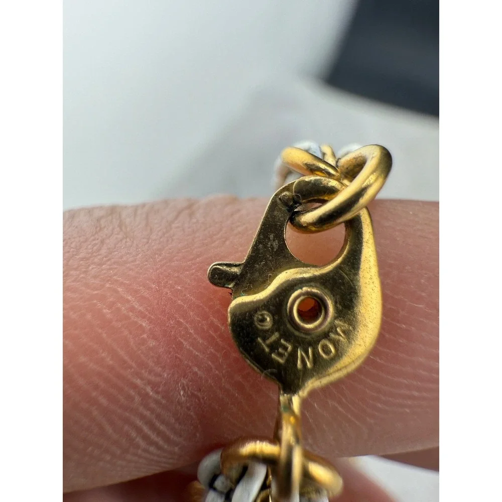 Vintage Monet Necklace Gold Tone Signed 34" - Picture 3 of 5